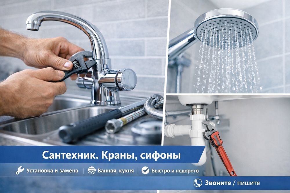 Установка кранов и сифонов