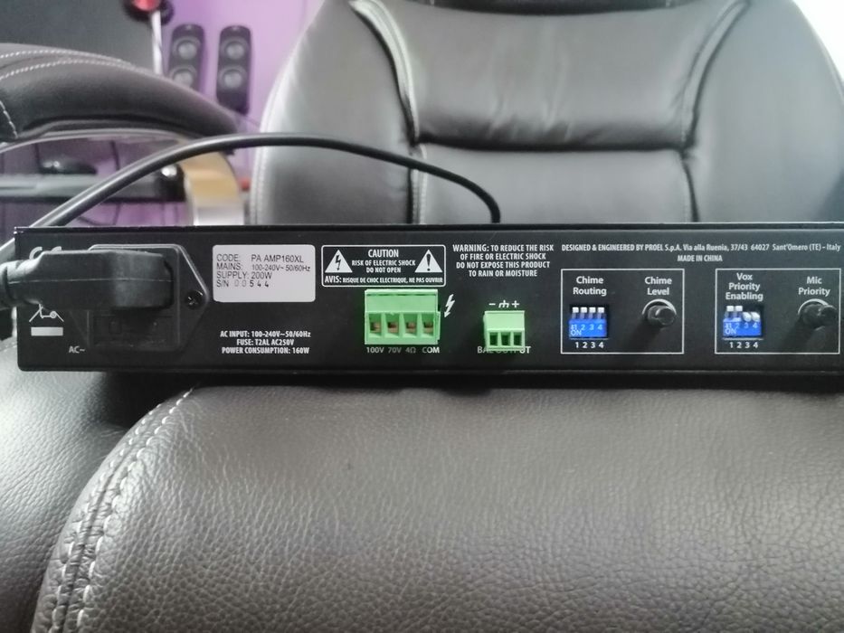 Proel AMP160XL Mixer Amplificator 160W 70/100V Schimb cu boxe active