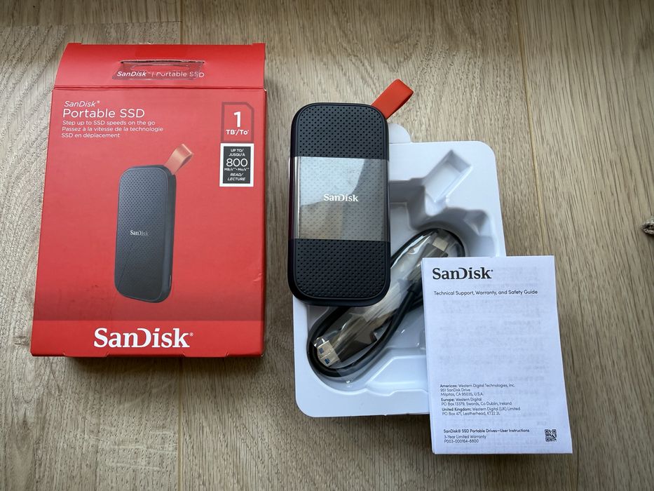 Преносим външен диск SSD SanDisk Portable, 1TB, USB 3.2, Type-C