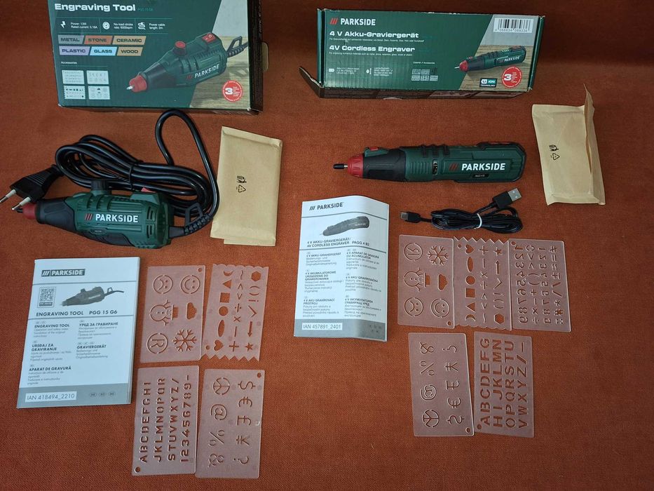 Aparat pentru gravura pe sticla, fier, lemn piatra, doua modele