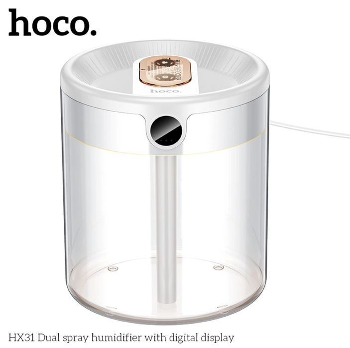 Hoco HX31  Увлажнитель 1.4л с цифровым дисплеем и двойным распылением