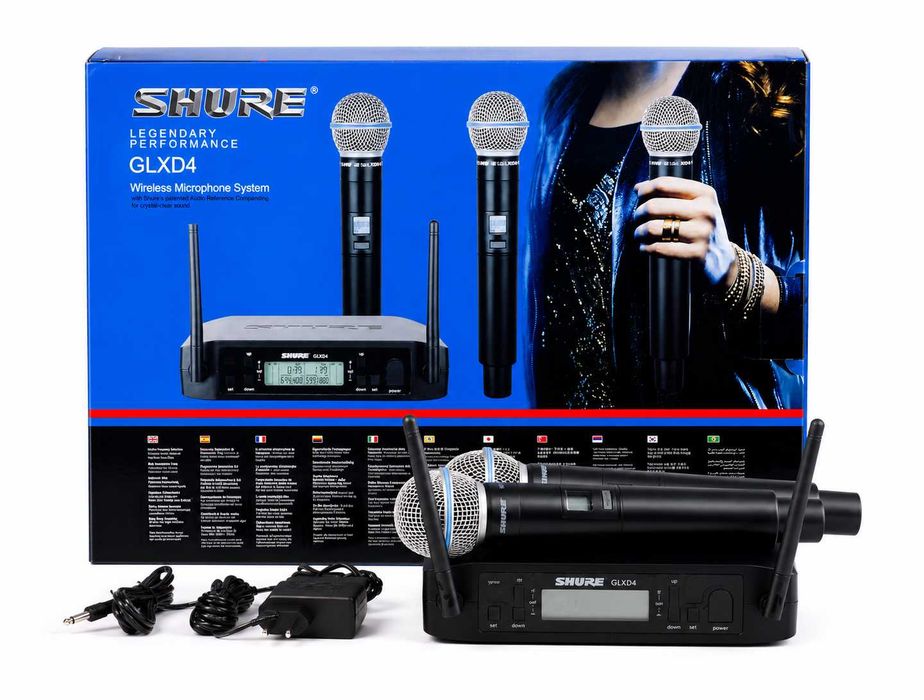 Wireless dublu microfon Shure GLXD4 BETA 58A cu două microfoane CU CASE (Clona)