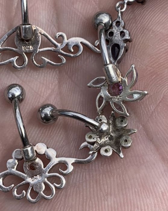 UNICAT Cercei/piercing/buric din argint vechi 925 - 5 buc