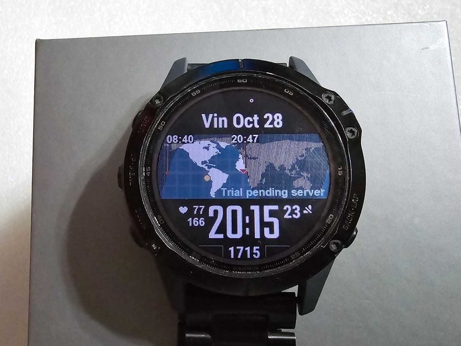 Ceas smart Garmin Fenix 6 PRO Solar Titanium carbon gray DLC, black