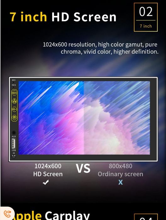 Мултимедия андроид 10 реален 7"-2GB RAM 32 ROM. С предно USB 
П