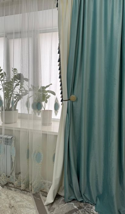 СРОЧНО продается шторы с корнизом