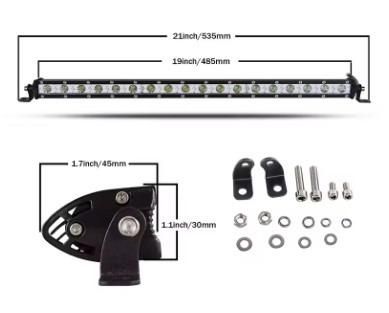 Лед Бар тънък едноредов светодиоден бар Офроуд фар за мъгла 12V 24V