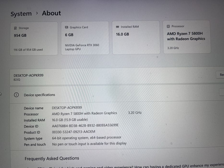 Ноутбук lenovo legion 5 pro