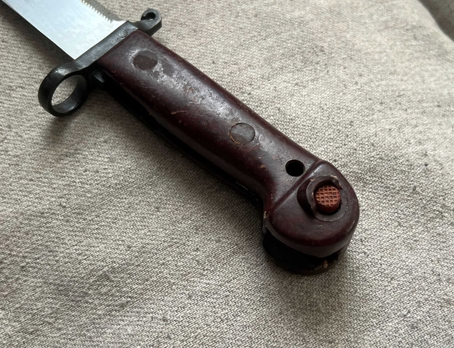 Baionetă AKM militară cu teacă și toc textil piele original MAPN