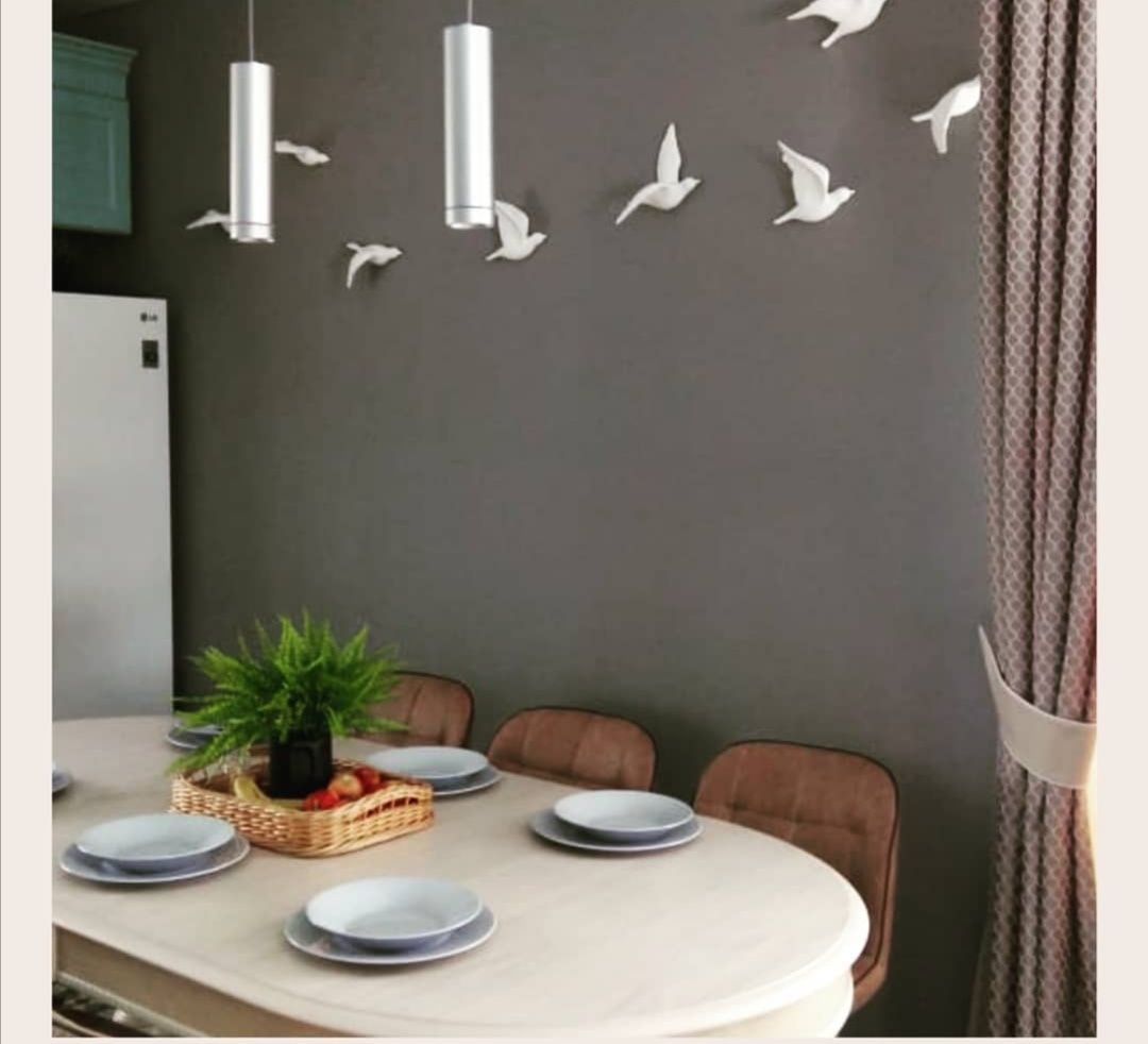 Птицы на стену - 5 птичек из гипса - декор на стену / панно