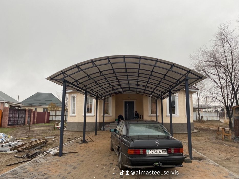 Навес варота забор