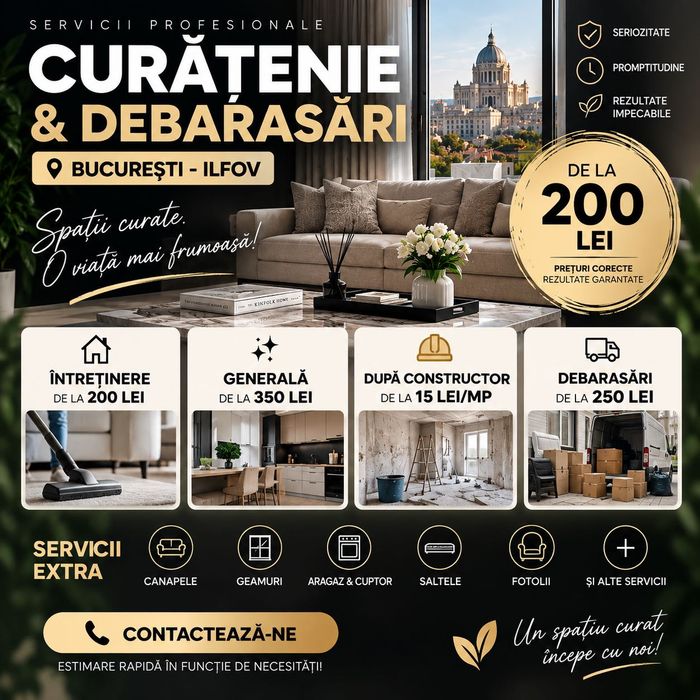 CURĂȚENIE Profesionala & DEBARASĂRI | Bucuresti – Ilfov