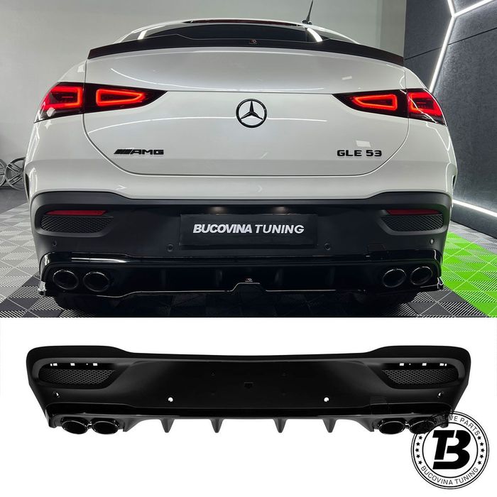 Difuzor Bara Spate cu Ornamente compatibil cu Mercedes GLE Coupe C167 GLE53 Design