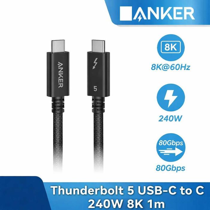 Anker Thunderbolt 5 240W Кабель USB-C to USB-C. Есть доставка