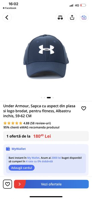 Sapca under armour Noua unisex 100% Originala