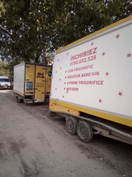 Inchiriez masina(cub) frigorific, dozator, lăzi frigorifice si cort