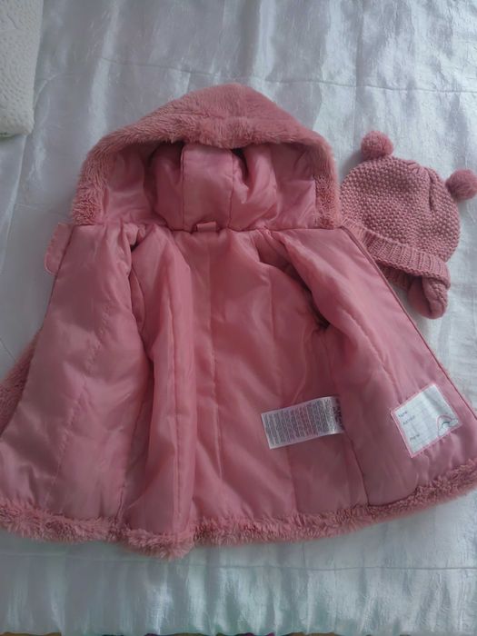 Детско зимно яке за момиче с шапка
