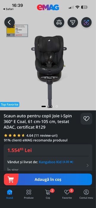 Scaun auto I-Spin 360 Joie