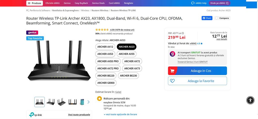 Router TP‑Link Archer AX23 (AX1800, Wi‑Fi 6)