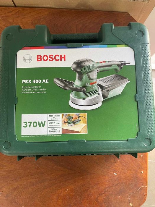 Slefuitor cu excentric Bosch PEX 400 AE, 370 W, 125 mm, valiza plastic