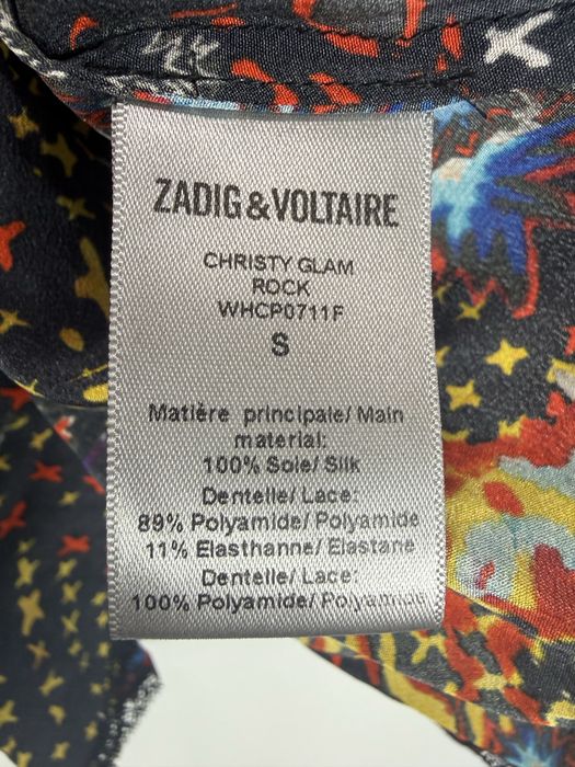 Zadig & Voltaire копринен топ с презрамки размер S