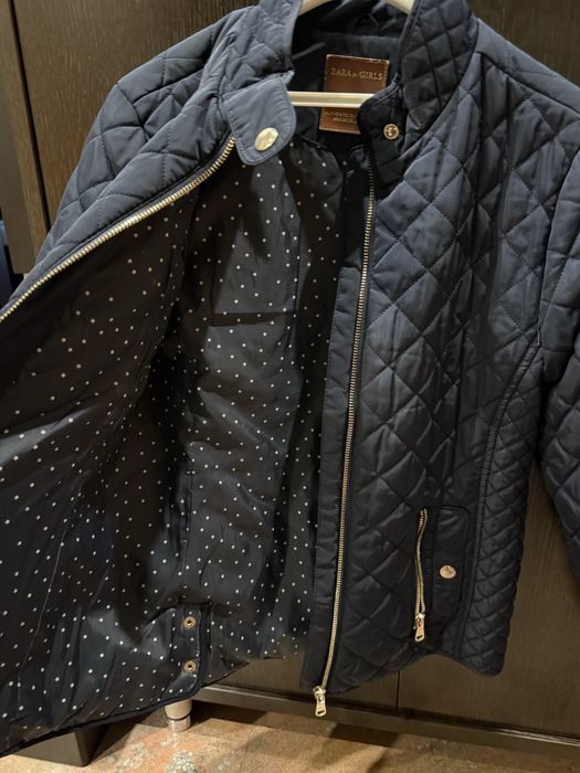Детско яке Zara Girls пролет/есен преходно - Тъмносиньо