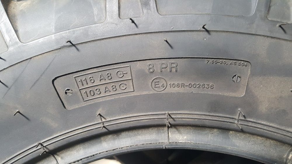 Cauciucuri 7.50-20 noi de tractiune marca BKT cu 8 pliuri cu garantie