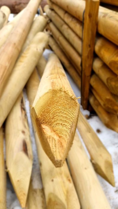 Stalp din lemn rotund ascutit diametru 14cm, L=2,0m natur sau tratat!