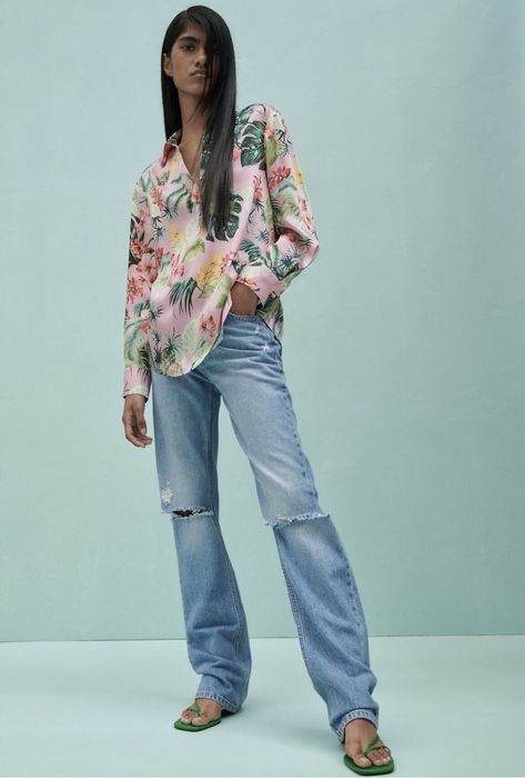 Camasa cu imprimeu exotic