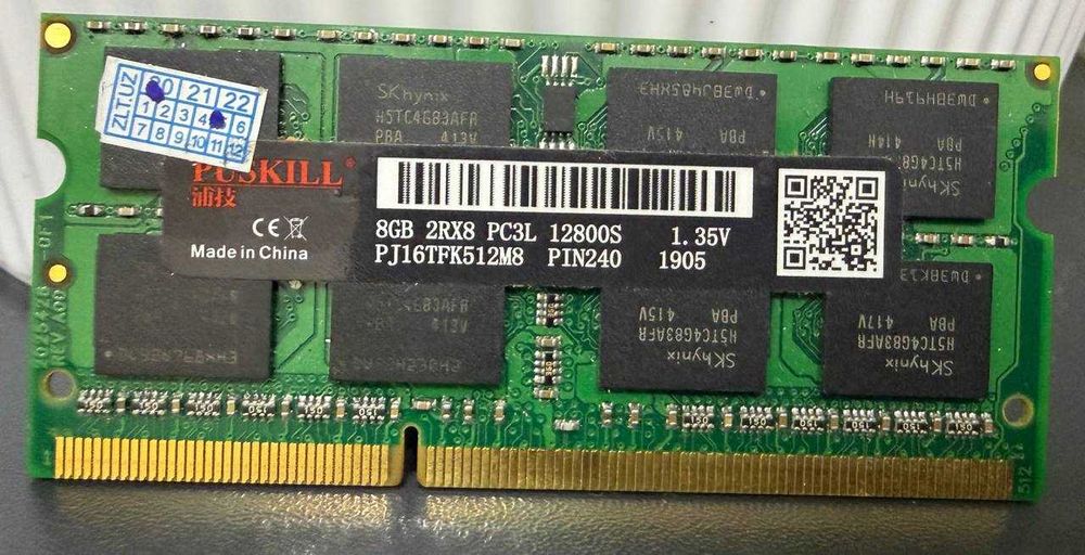 DDR3 8Gb PC3L12800S 1.35V для ноутбуков в идеальном состоянии