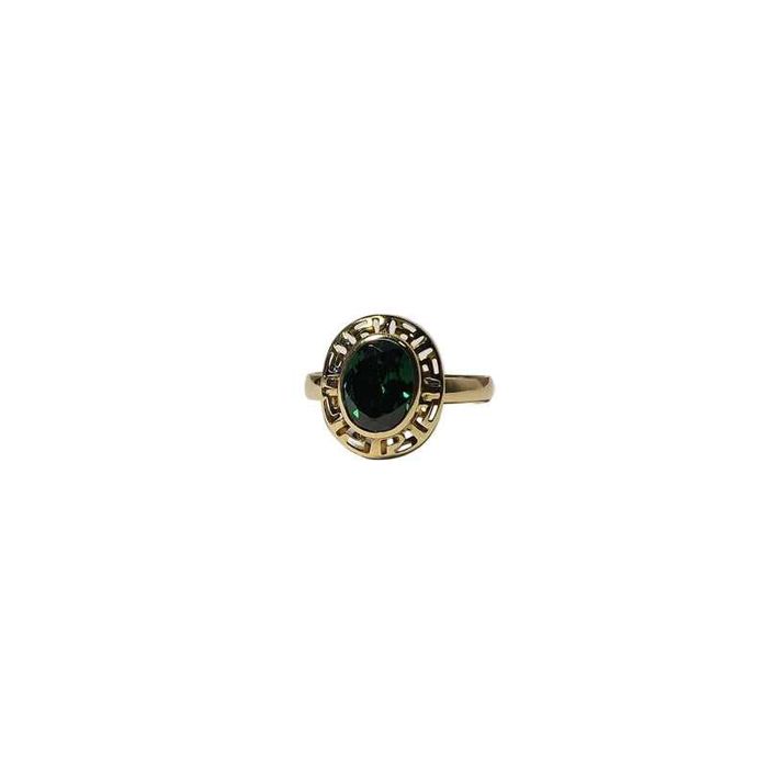 Inel din aur galben 14K cu piatra verde, 2.99 Grame