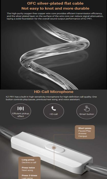 Новые запечатанные проводные планарные наушники KZ PR1 и KZ PR1 HI-FI