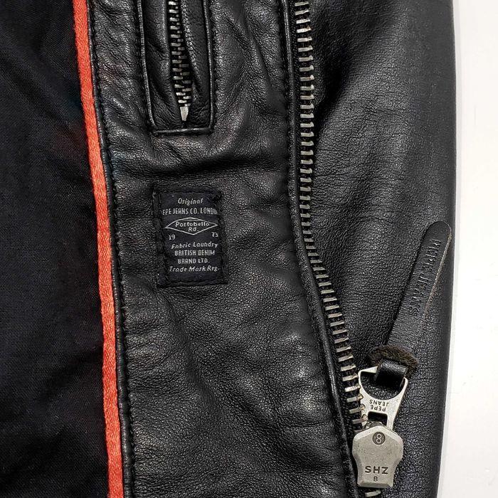 PEPE JEANS LENNON Leather Biker Мъжко Кожено Яке Като ново S-M