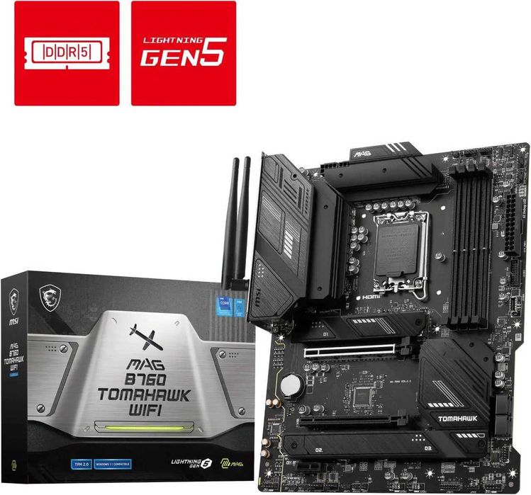 Msi mag b760 tomahawk wifi lga 1700 (intel 12th & 13th gen) sata 6gb/s