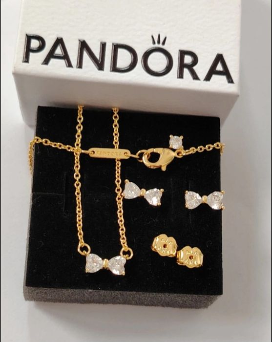 Set Nou Pandora Moments Fundiță Silver Gold Ale Met