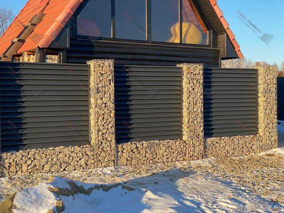 Забор жалюзи металлический