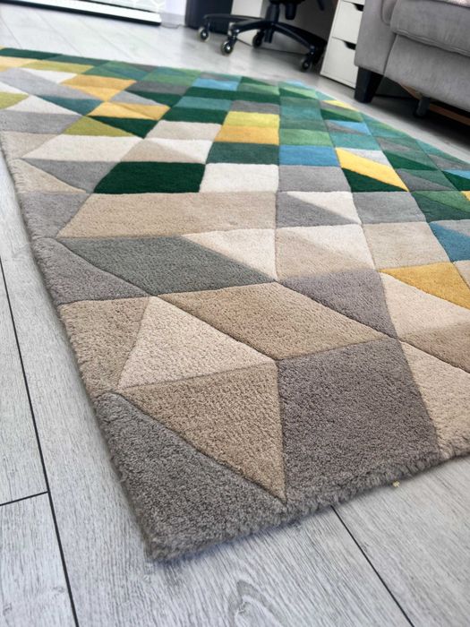 Covor Illusion Prism Green/Multi. 100% lana