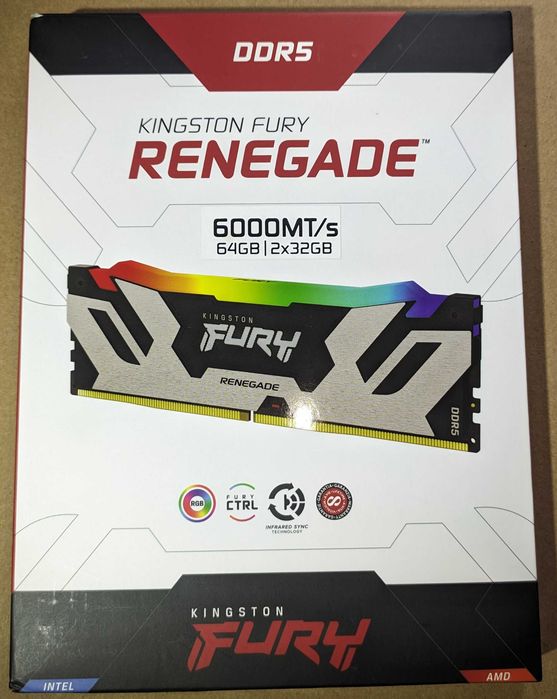 Оперативная память 64ГБ DDR5 Kingston 2x32 6000 МГц (KF560C32RSAK2-64)