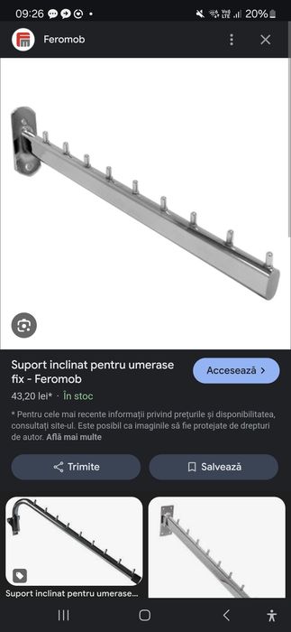 Suport inclinat pentru umerase