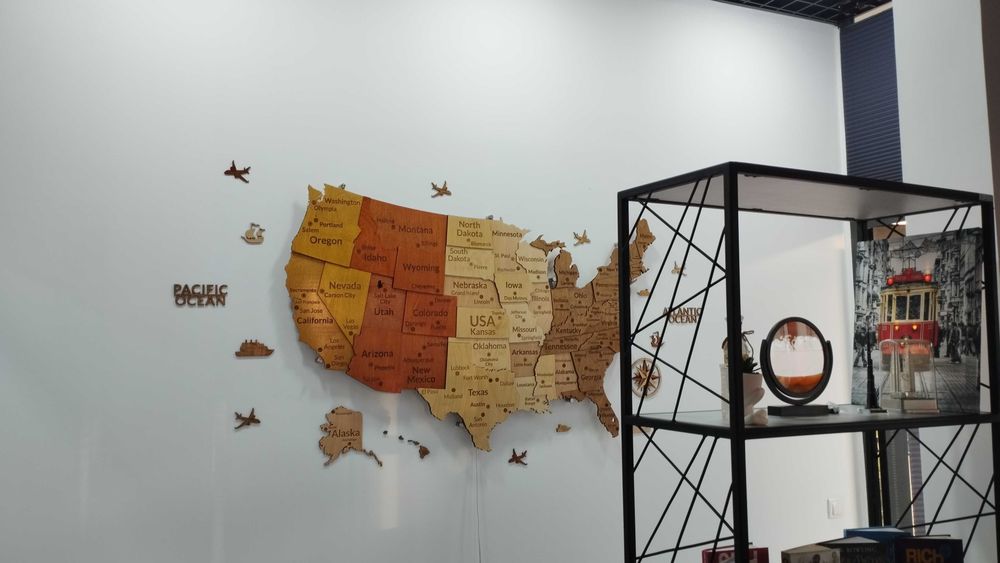 3d karta, USA map, 3Д карта США, 3D Yog‘och AQSH Xaritasi