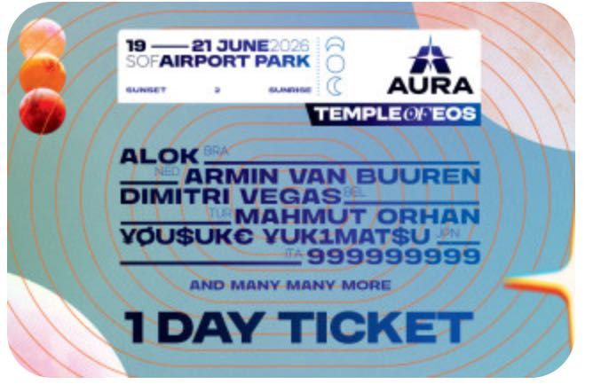 5 бр. билети за Aура (Aura) в София