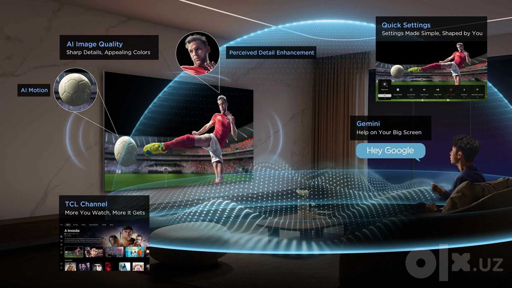 TCL Телевизор 85 P8L 4K QD Miniled Google TV доставка + прошивка есть