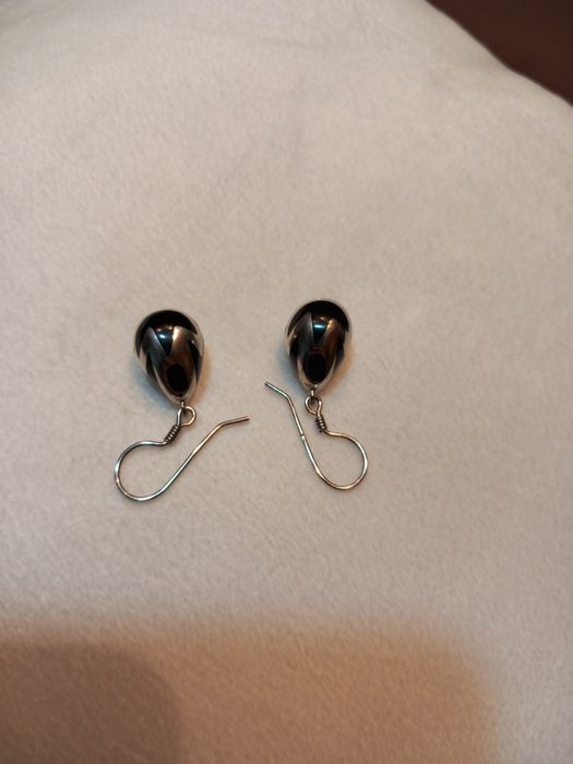 Cercei de argint cu pietre de onix