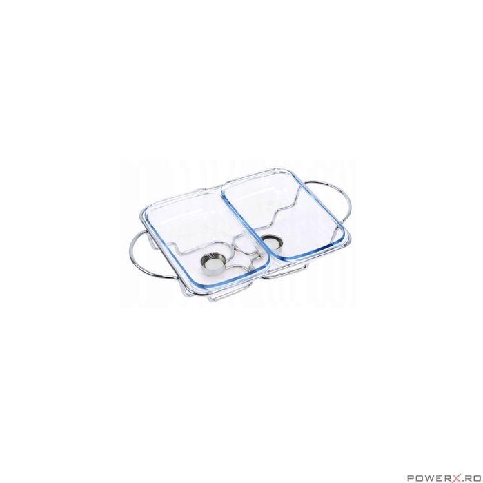 Set 2 vase termoizolante cu capace din inox,1.5L, chafing dish cu