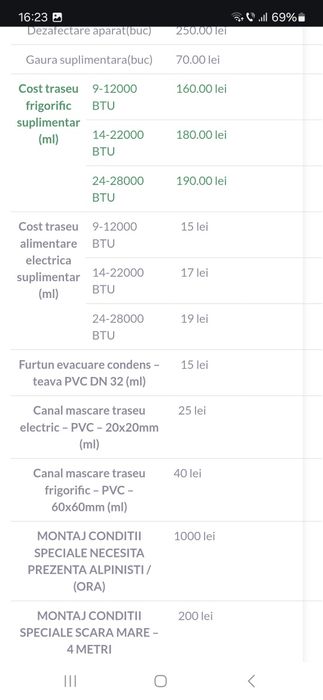Montaj instalare aer conditionat