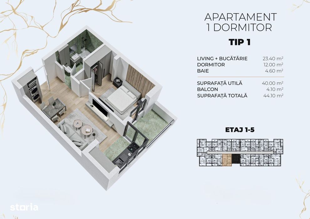 Studio de vanzare | Metrou Berceni | Finisaje la alegere — fotografia 1