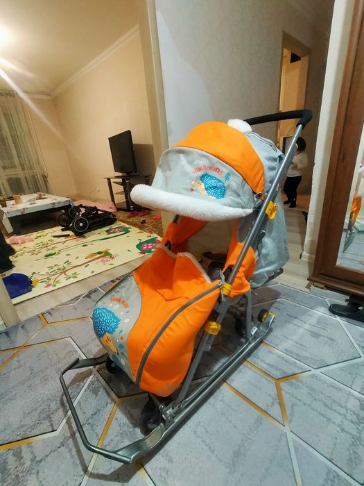 Санки детские на колёсиках