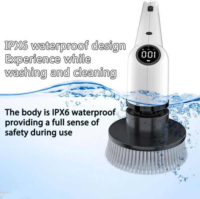 ЧИСТО НОВ MGLSDeet 9 в 1 БЕЗЖИЧЕН, преносим скрубер с 9 сменяеми глави