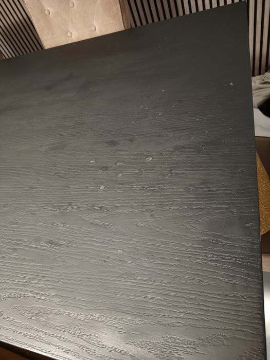 Masă din lemn + 6 scaune tapițate roz pudră – set dining