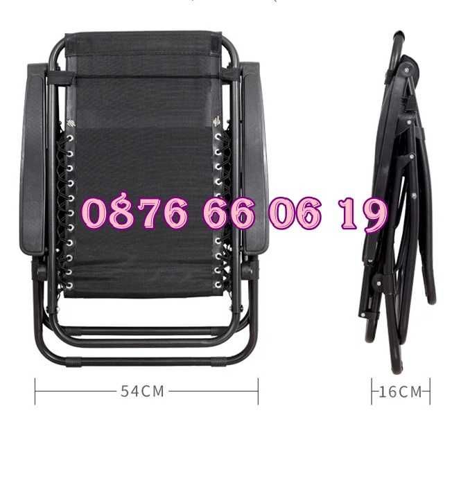 Сгъваем градински стол, сгъваем шезлонг с възглавничка с поставка за чаша и телефон